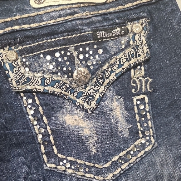 Miss Me Dark Wash Embellished Flare Jeans - Picture 9 of 10